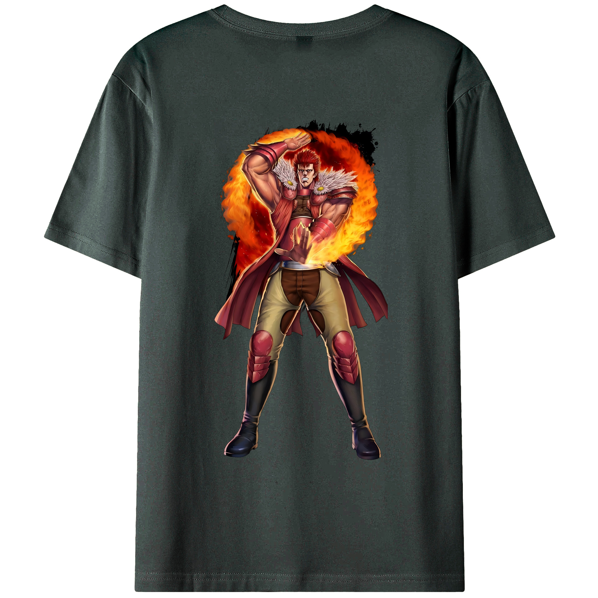 （画像用） 北斗の拳 Fist of the North Star 綿100％ メンズ半袖Tシャツ（バックプリント） 通気性